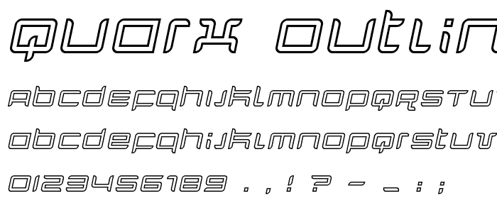 Quarx Outline Italic font